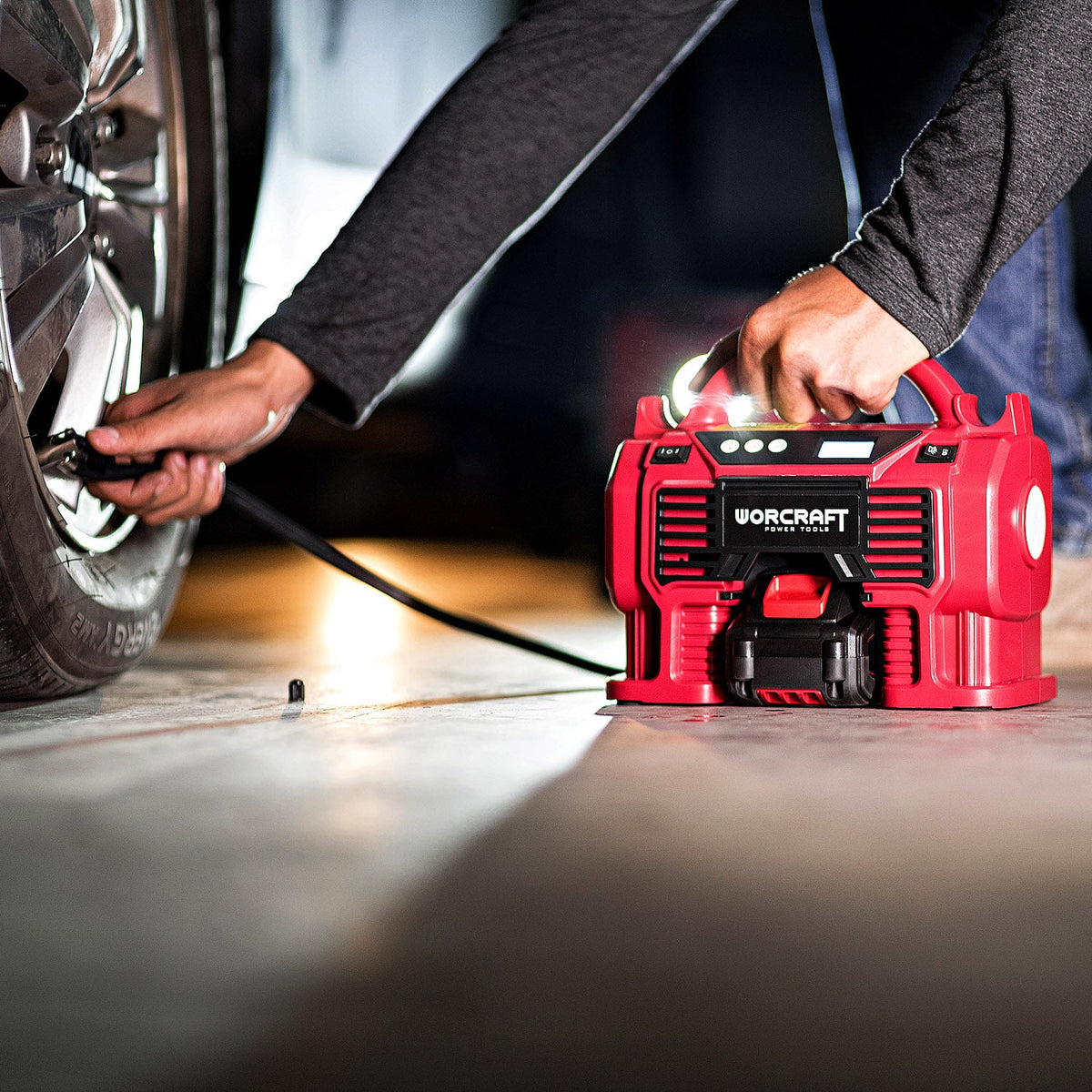 WorCraft 20V Cordless Tire Inflator — 150 PSI Digital Air Compressor Overview | CAC-S20LiG