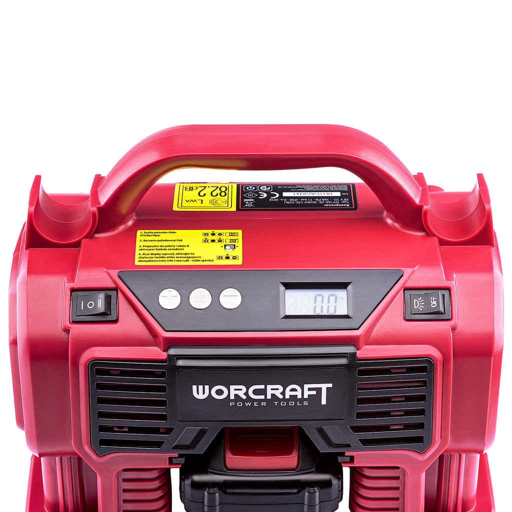Top view of worcraft cordless inflator