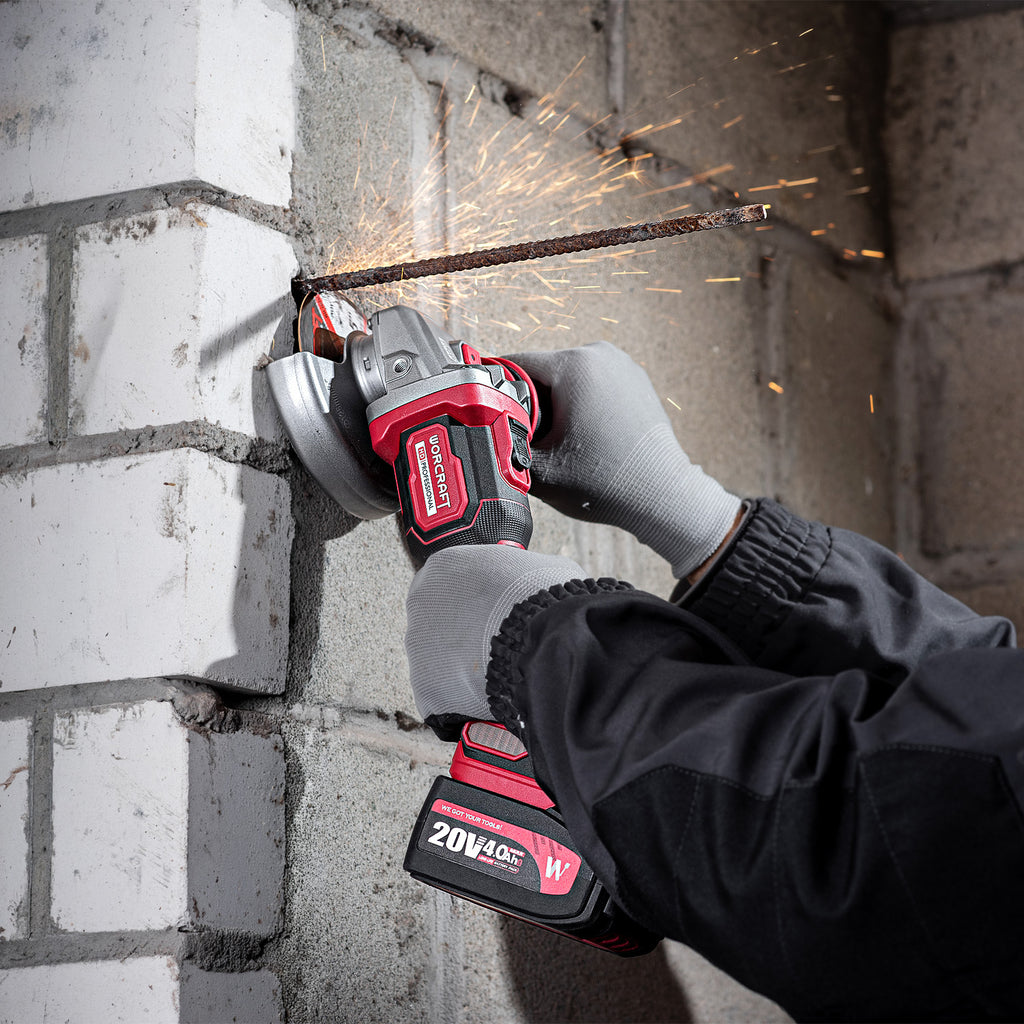 Worcraft cordless angle grinder cutting rodding