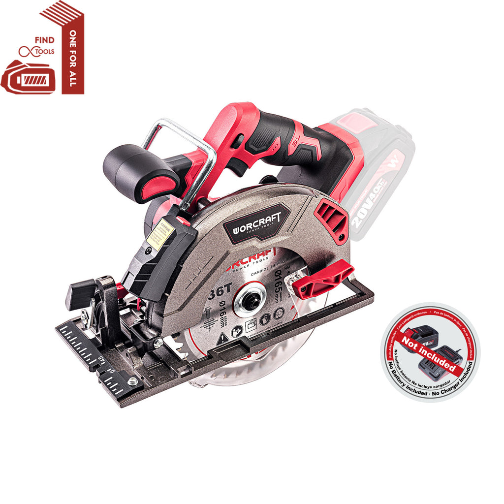 WorCraft 20V Brushless Circular Saw — 6-1/2 in, Tool Only