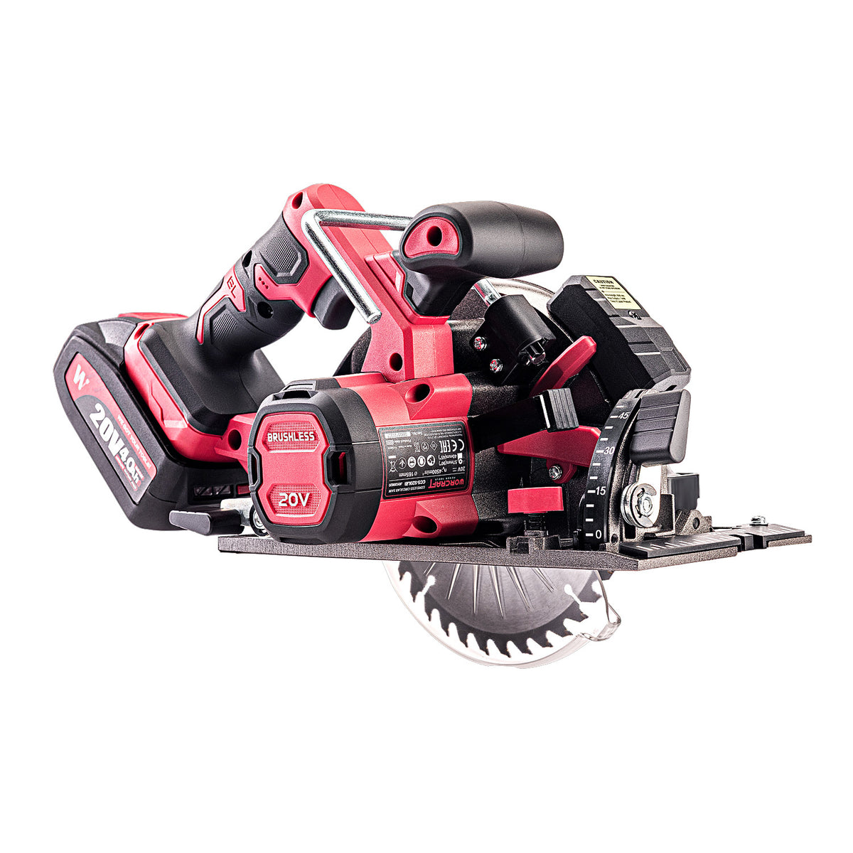 WorCraft 20V Brushless Circular Saw — 6-1/2 in, Tool Only