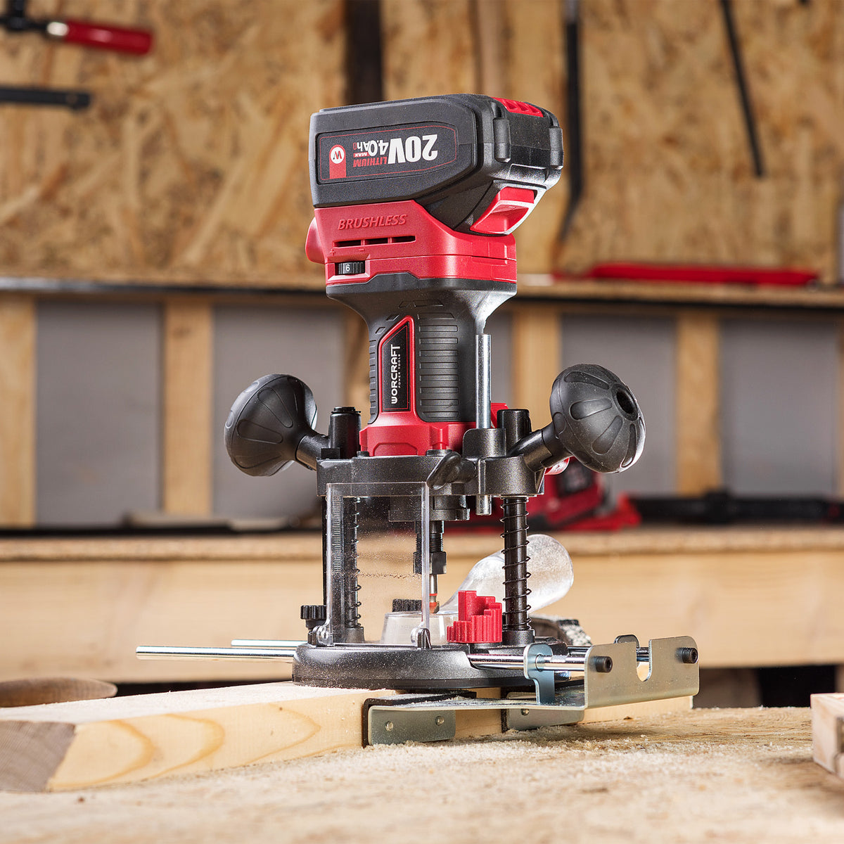 WorCraft 20V Cordless Router — Brushless, Variable Speed