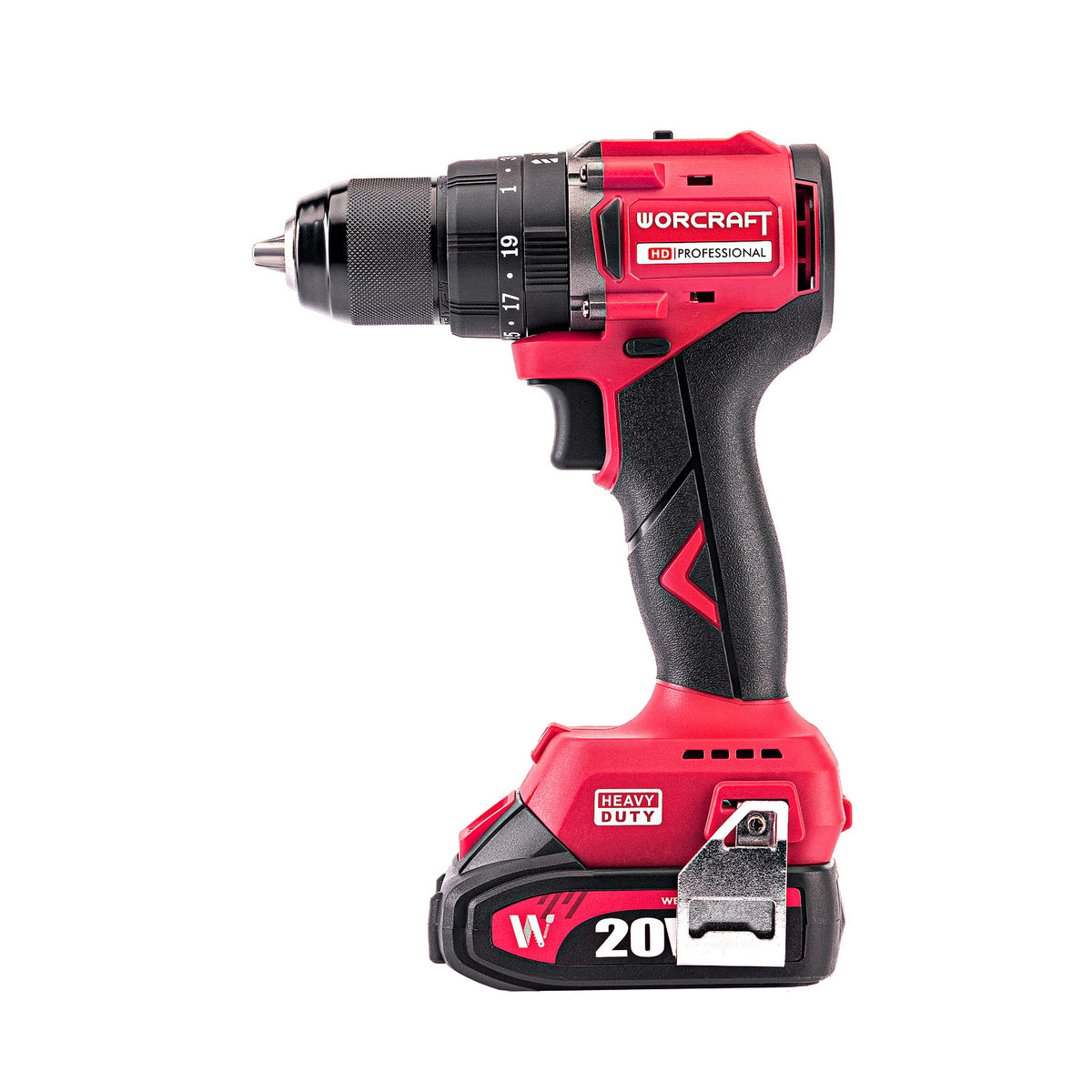 WorCraft 20V Brushless Hammer Drill — 3/8 in or 1/2 in Chuck