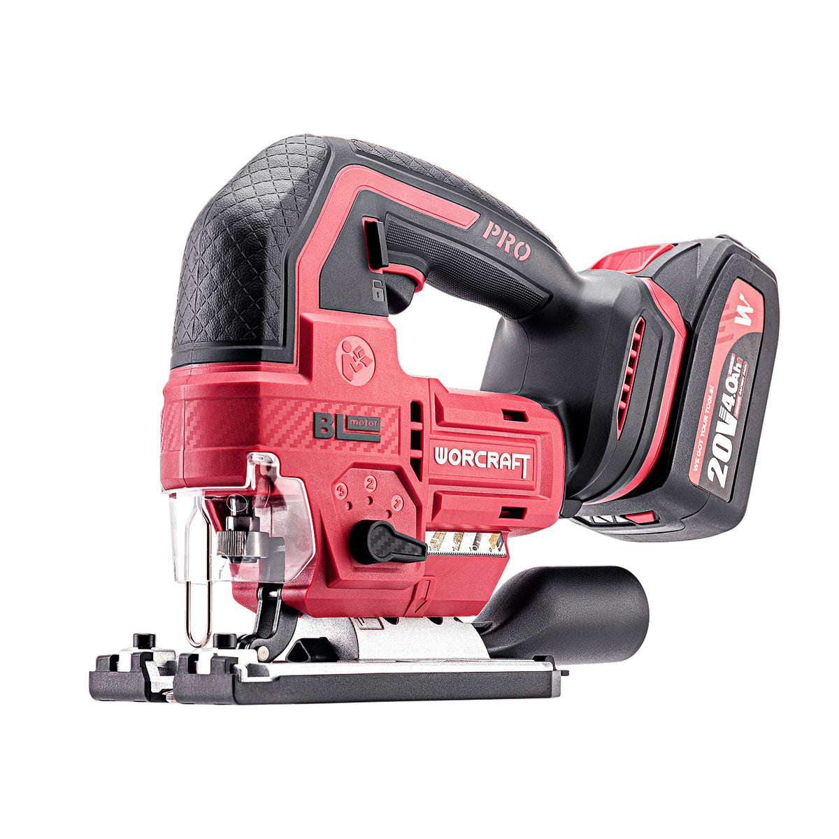 WorCraft 20V Brushless Jigsaw — Variable Speed, Tool Only