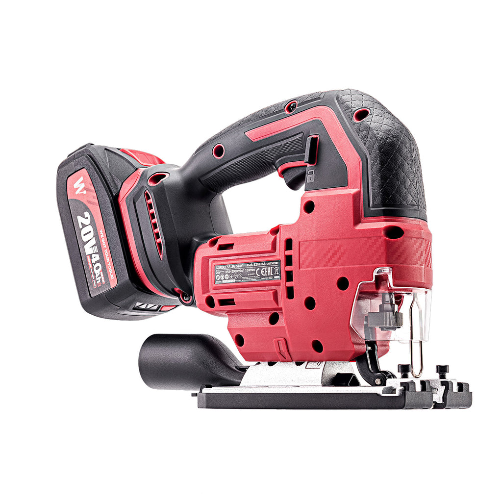 WorCraft 20V Brushless Jigsaw — Variable Speed, Tool Only