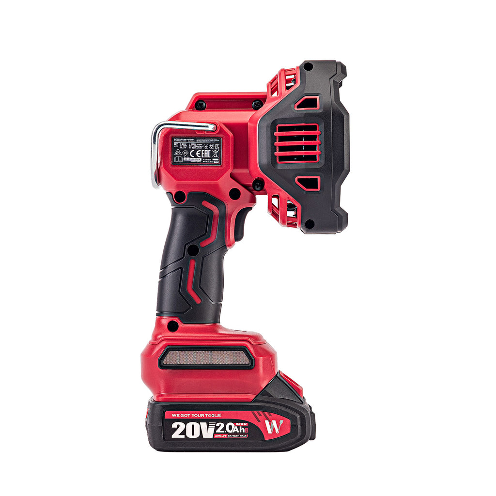 WorCraft 20V Cordless LED Spotlight — 2,500 Lumen, 500m Beam