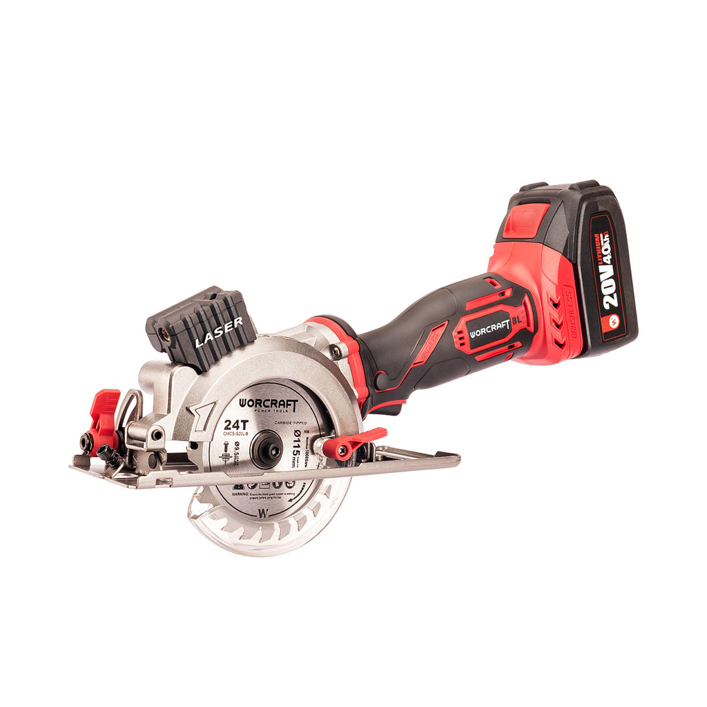 WorCraft 20V Brushless Mini Circular Saw — 4-1/2 in, Tool Only