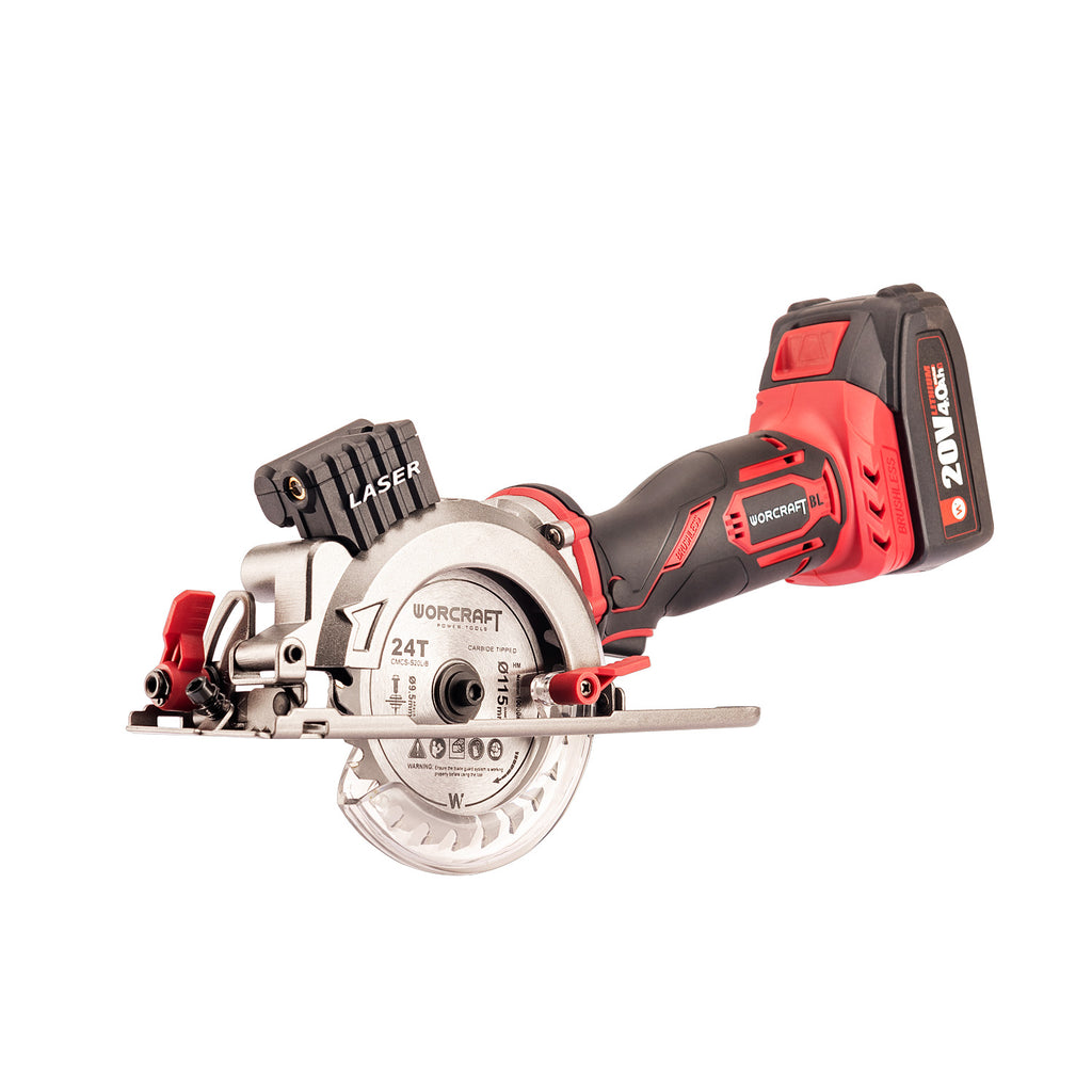 WorCraft 20V Brushless Mini Circular Saw — 4-1/2 in, Tool Only