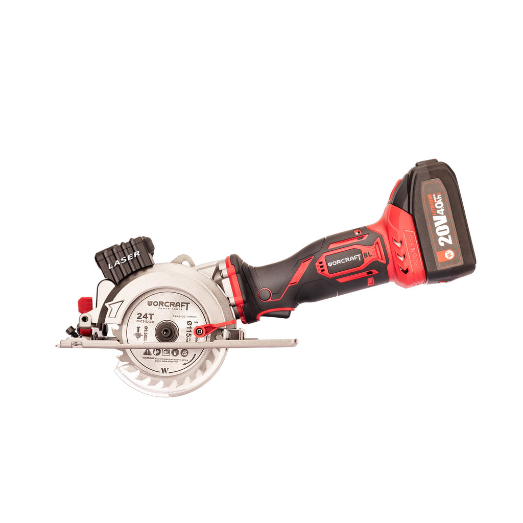 WorCraft 20V Brushless Mini Circular Saw — 4-1/2 in, Tool Only