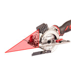 Worcraft mini Circular saw with laser guidance on a white background