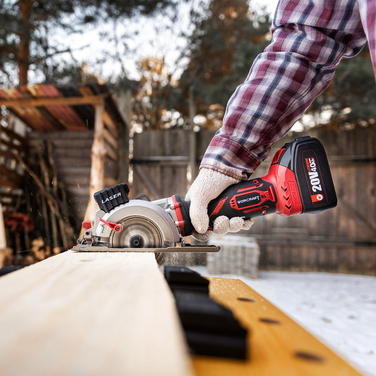 WorCraft 20V Brushless Mini Circular Saw — 4-1/2 in, Tool Only