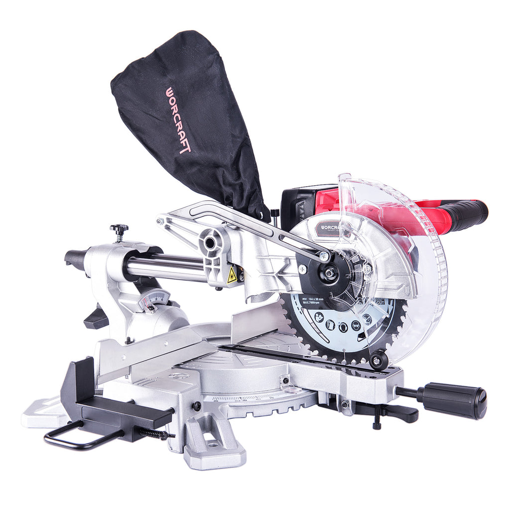 WorCraft 20V Cordless Sliding Miter Saw — 7-1/4 in, Tool Only