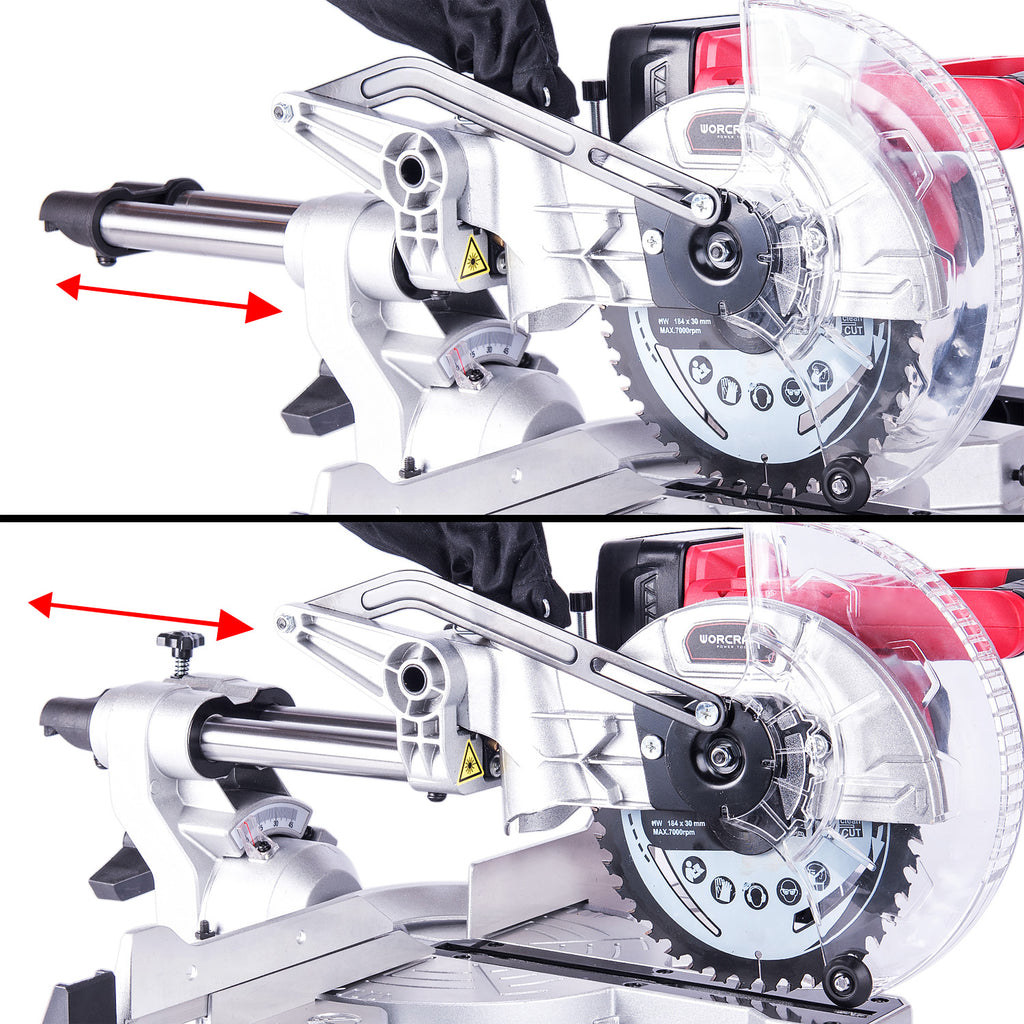 WorCraft 20V Cordless Sliding Miter Saw — 7-1/4 in, Tool Only