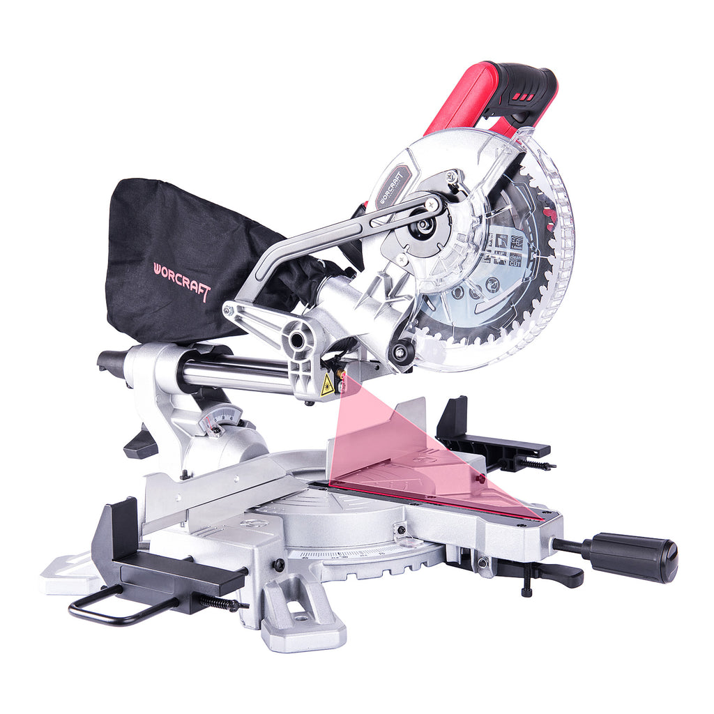 WorCraft 20V Cordless Sliding Miter Saw — 7-1/4 in, Tool Only