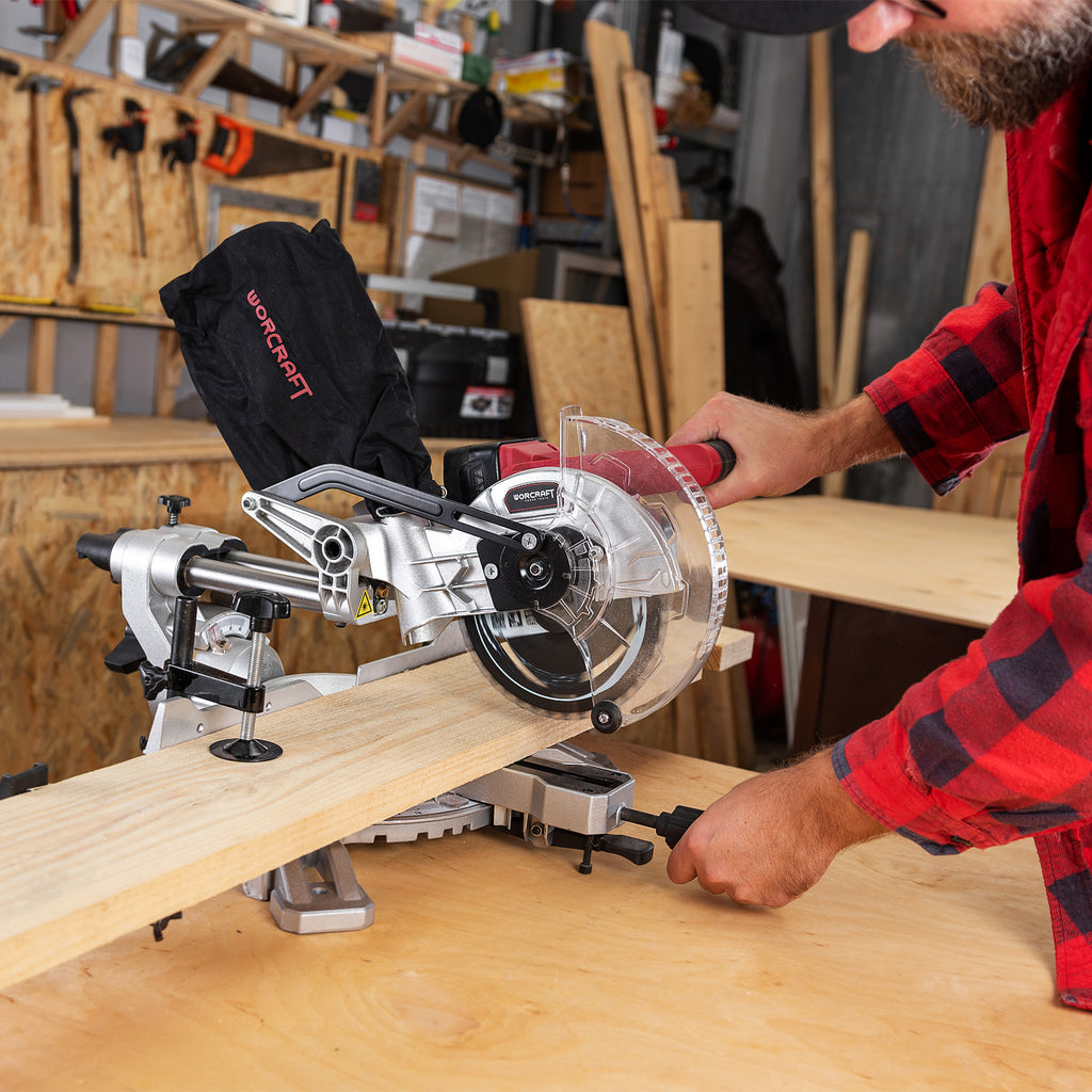 WorCraft 20V Cordless Sliding Miter Saw — 7-1/4 in, Tool Only