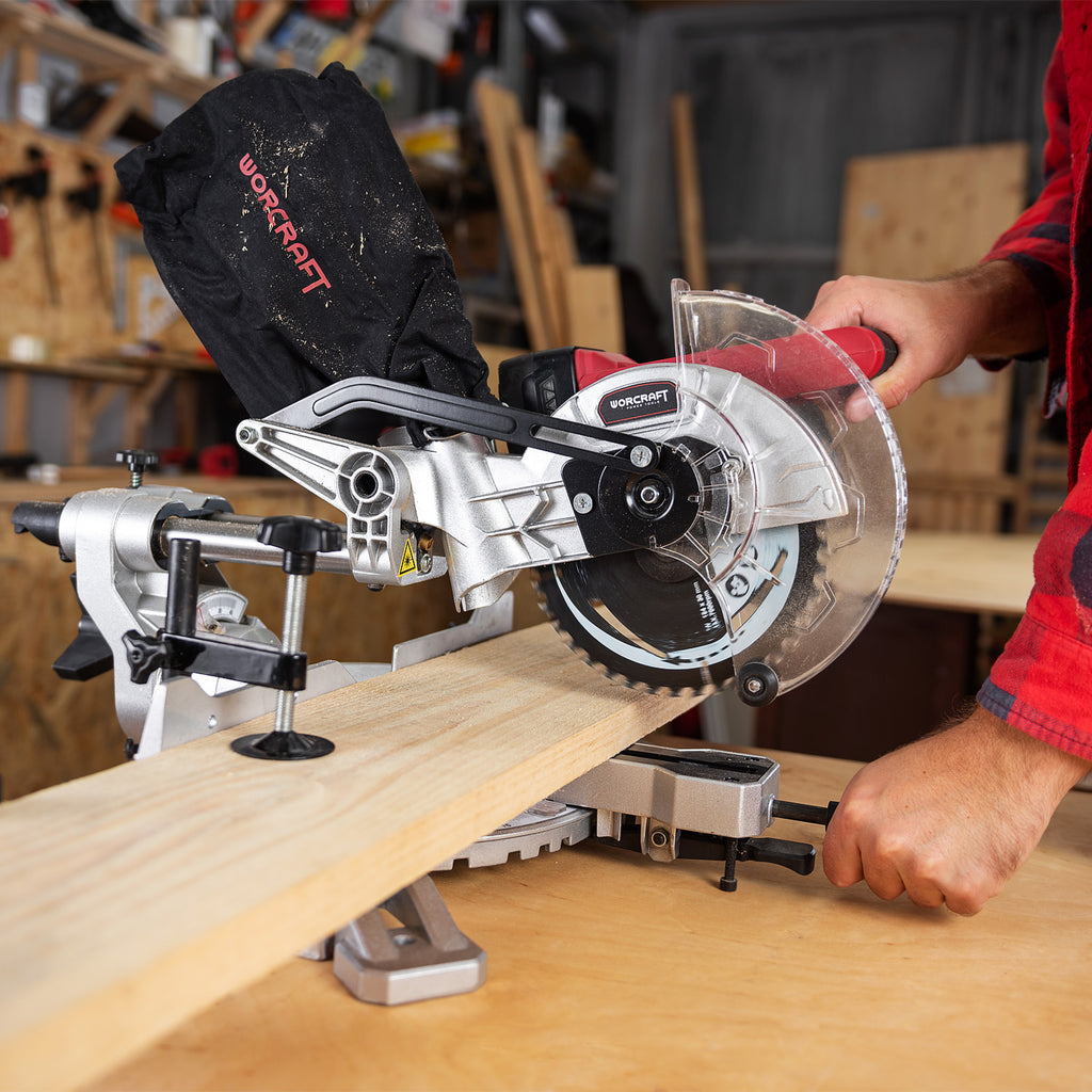 WorCraft 20V Cordless Sliding Miter Saw — 7-1/4 in, Tool Only