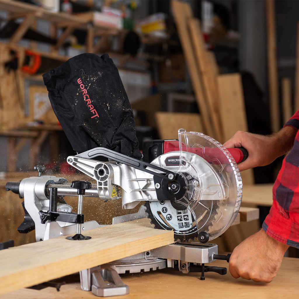 WorCraft 20V Cordless Sliding Miter Saw — 7-1/4 in, Tool Only