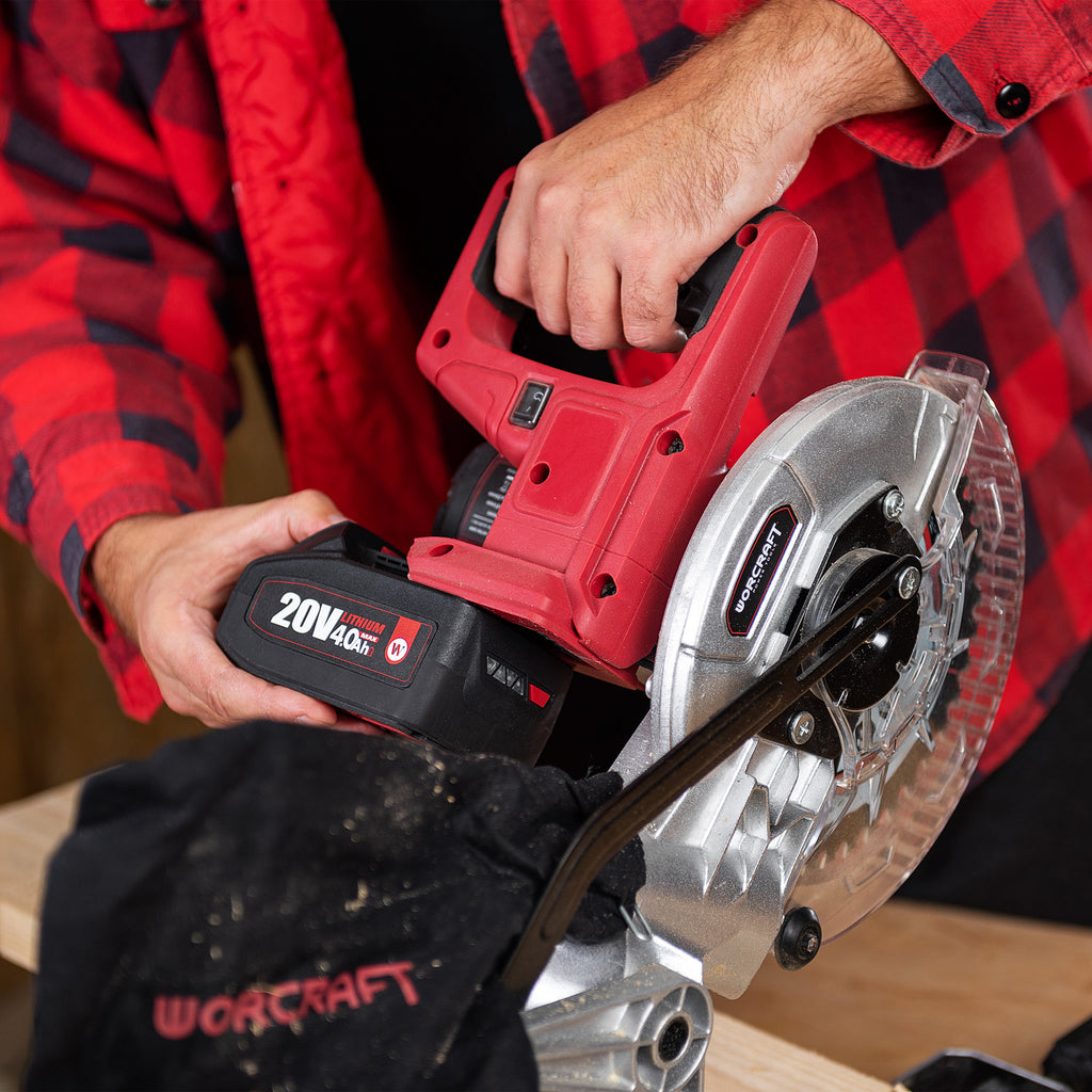 WorCraft 20V Cordless Sliding Miter Saw — 7-1/4 in, Tool Only