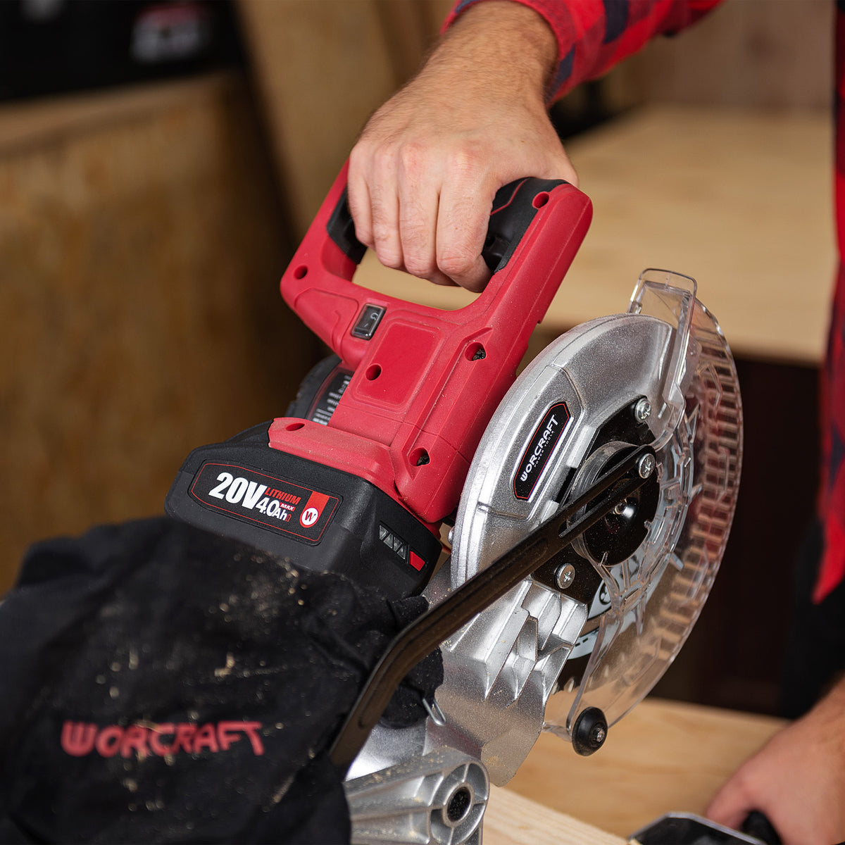 WorCraft 20V Cordless Sliding Miter Saw — 7-1/4 in, Tool Only