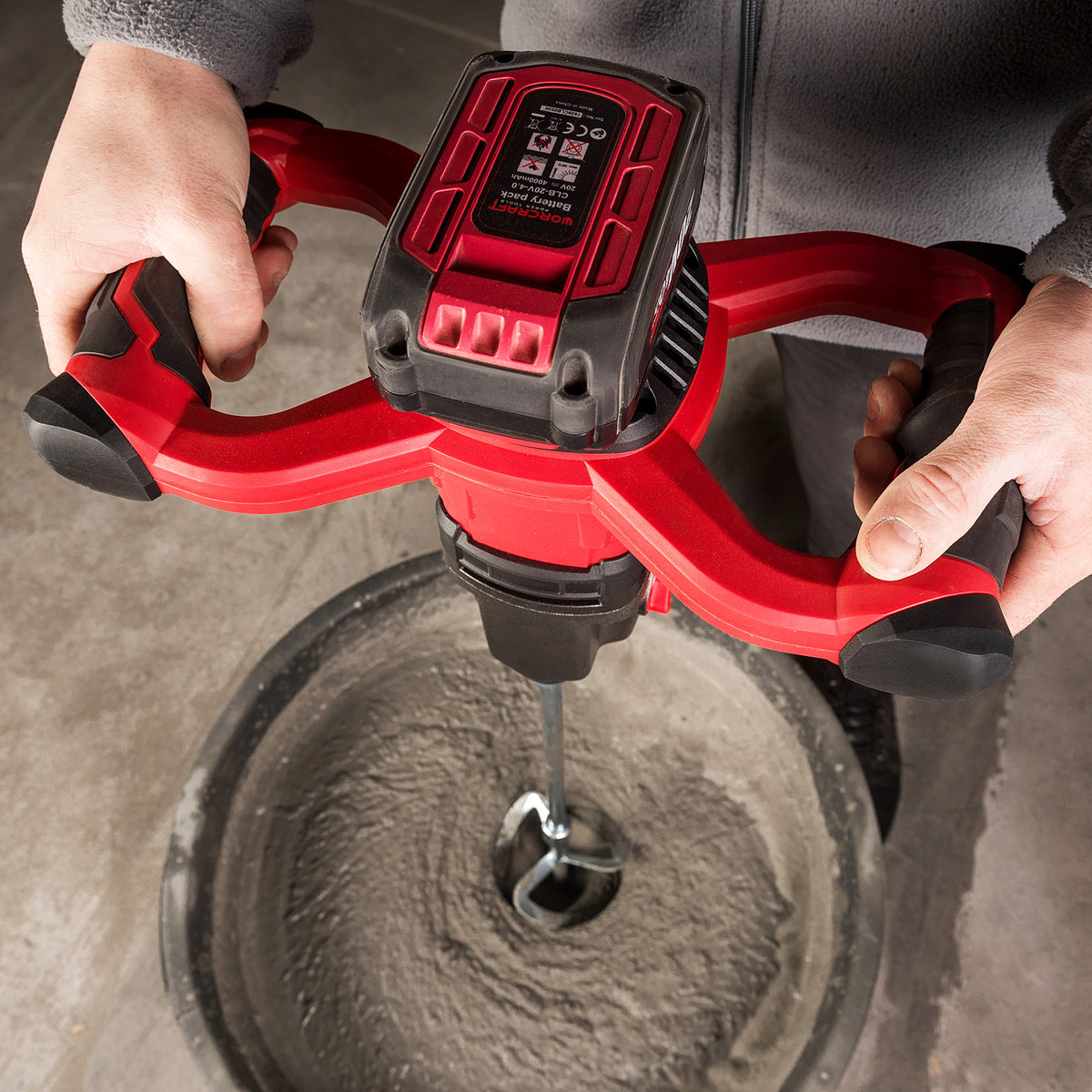 WorCraft 20V Cordless Paddle Mixer — Brushless, M14 Shaft