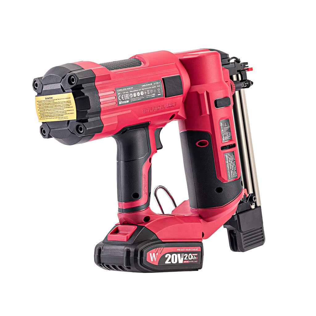WorCraft 20V Cordless Brad Nailer & Stapler — 2-in-1, Tool Only