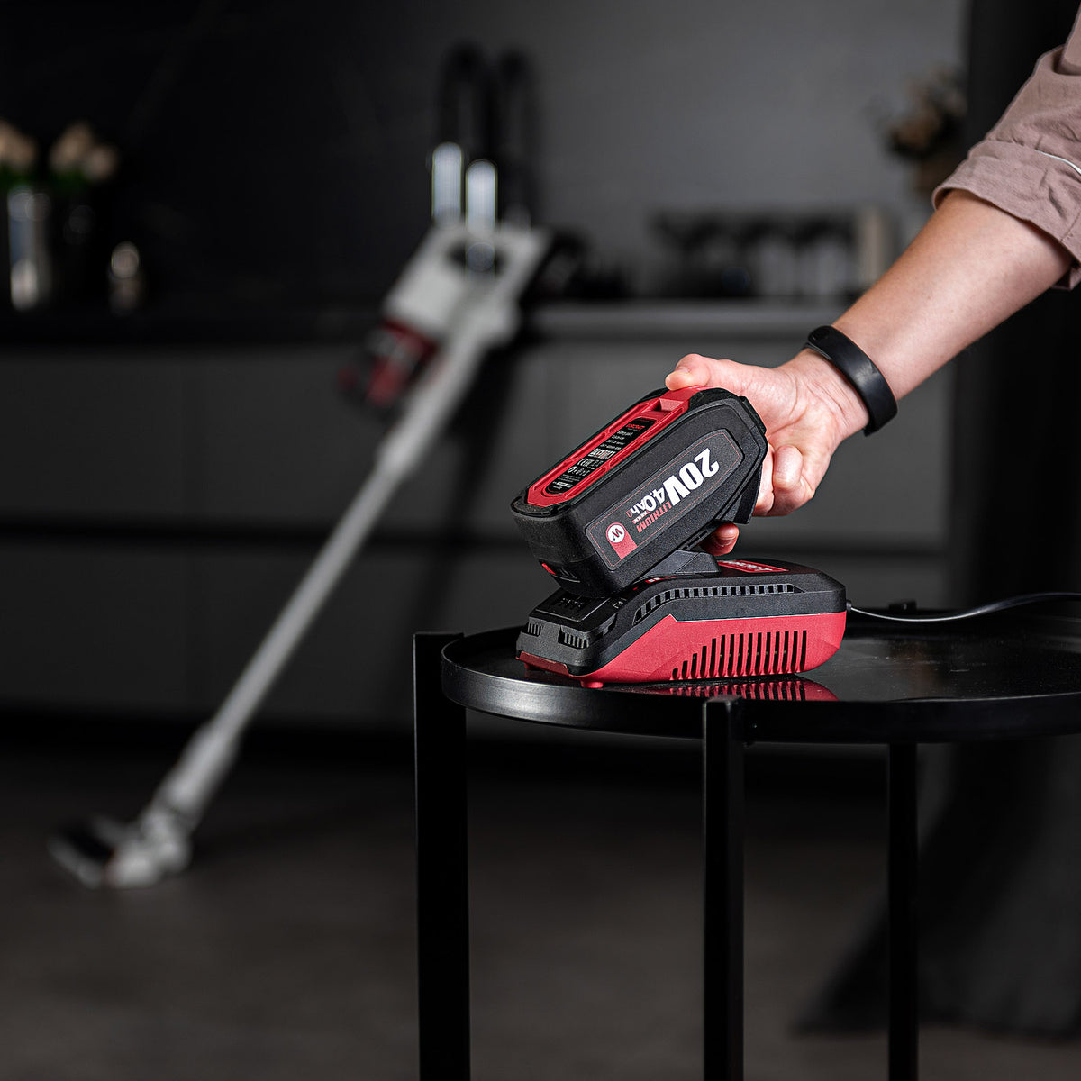 WorCraft 20V Cordless Stick Vacuum — 20kPa, 1.2L, Tool Only