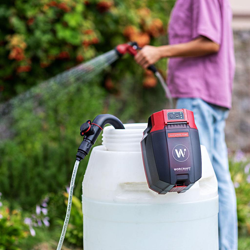 WorCraft 20V Cordless Rain Barrel Pump — Garden Irrigation