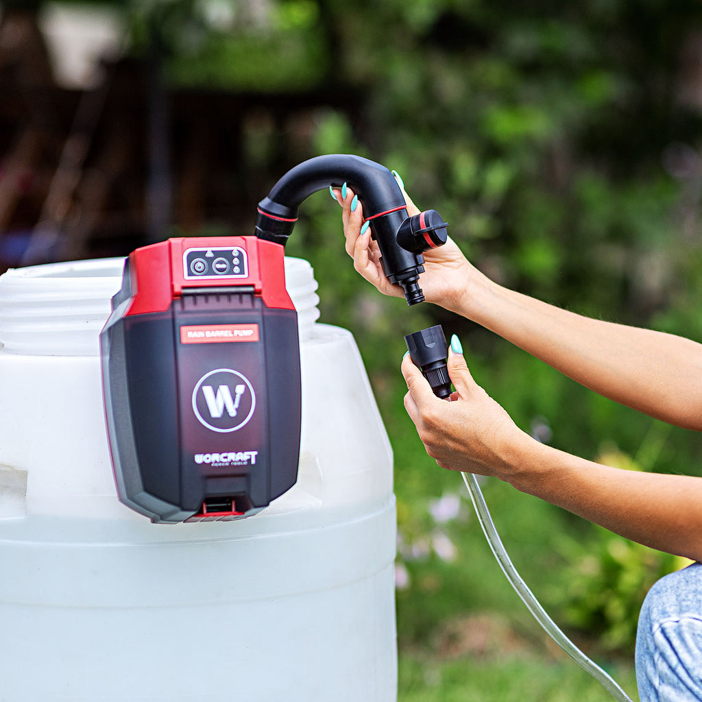 WorCraft 20V Cordless Rain Barrel Pump — Garden Irrigation