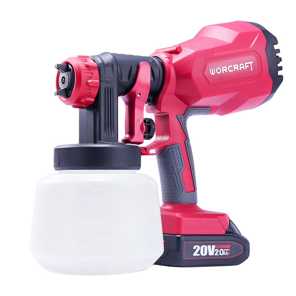 WorCraft 20V Cordless Paint Sprayer — HVLP Spray Gun, Tool Only