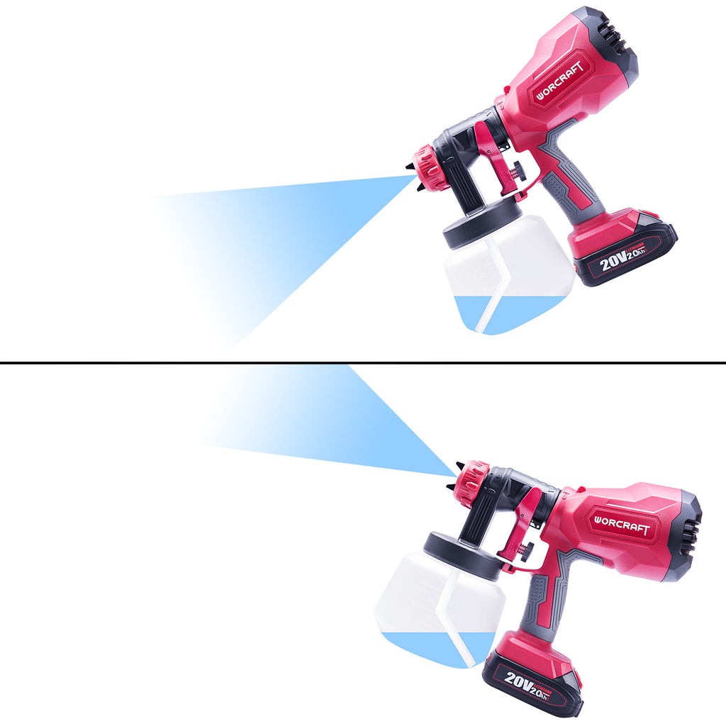 WorCraft 20V Cordless Paint Sprayer — HVLP Spray Gun, Tool Only