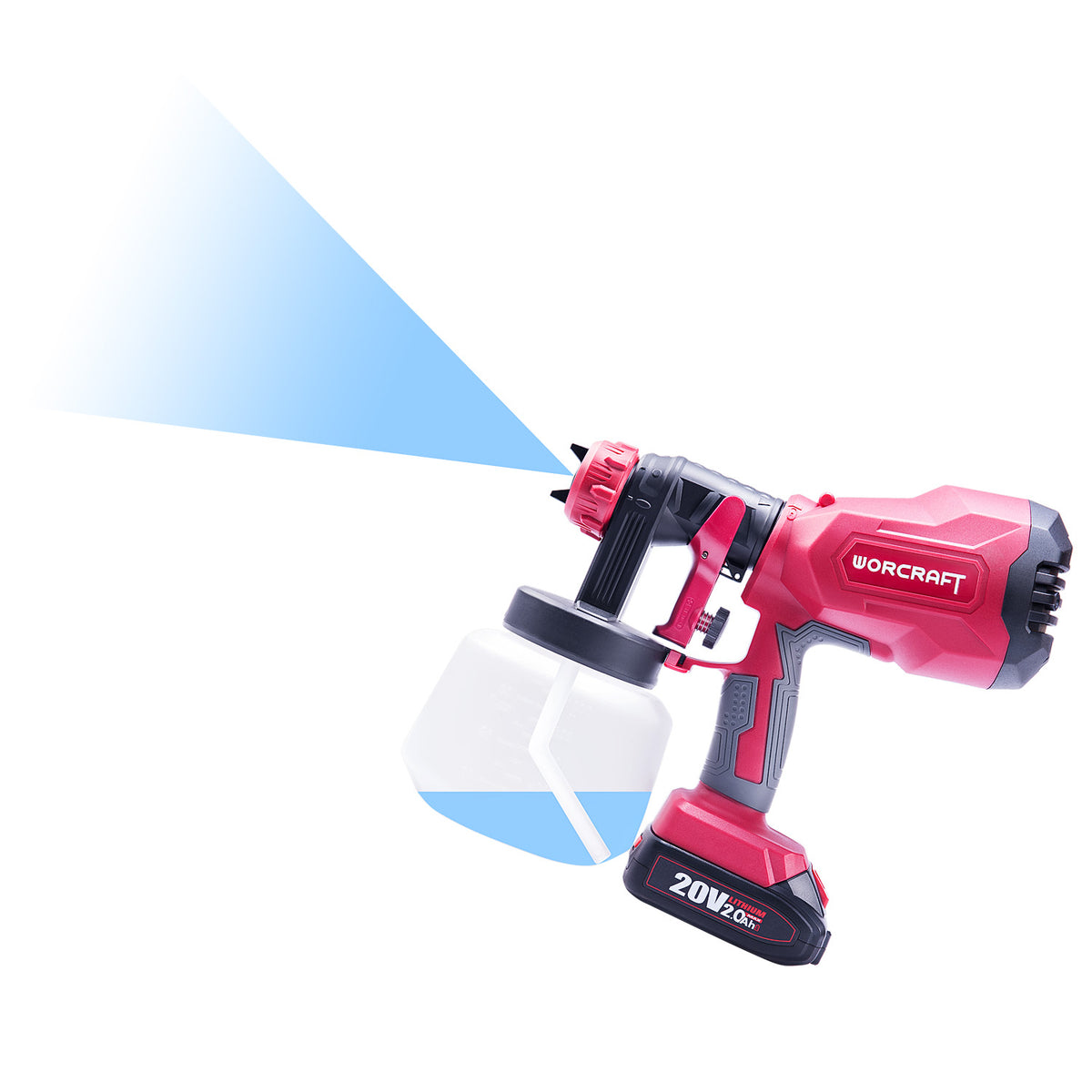 WorCraft 20V Cordless Paint Sprayer — HVLP Spray Gun, Tool Only