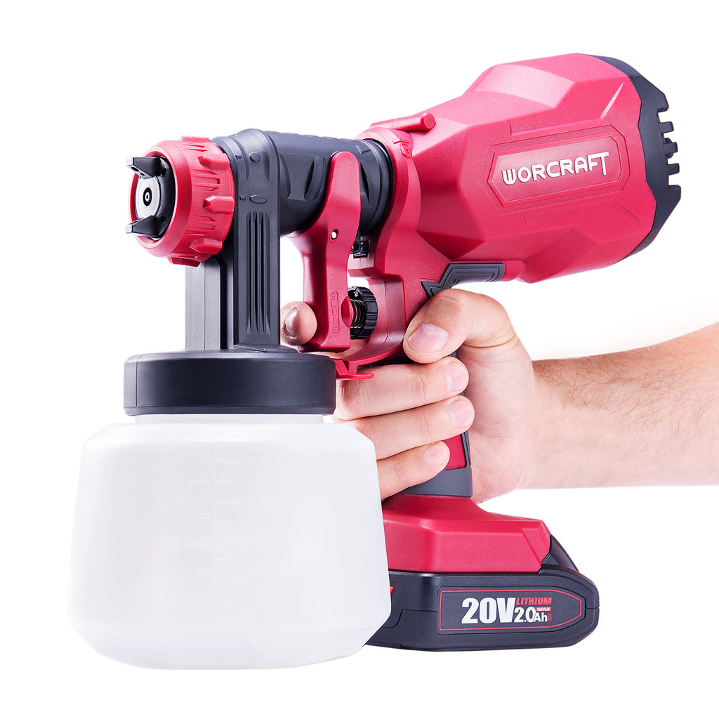 WorCraft 20V Cordless Paint Sprayer — HVLP Spray Gun, Tool Only
